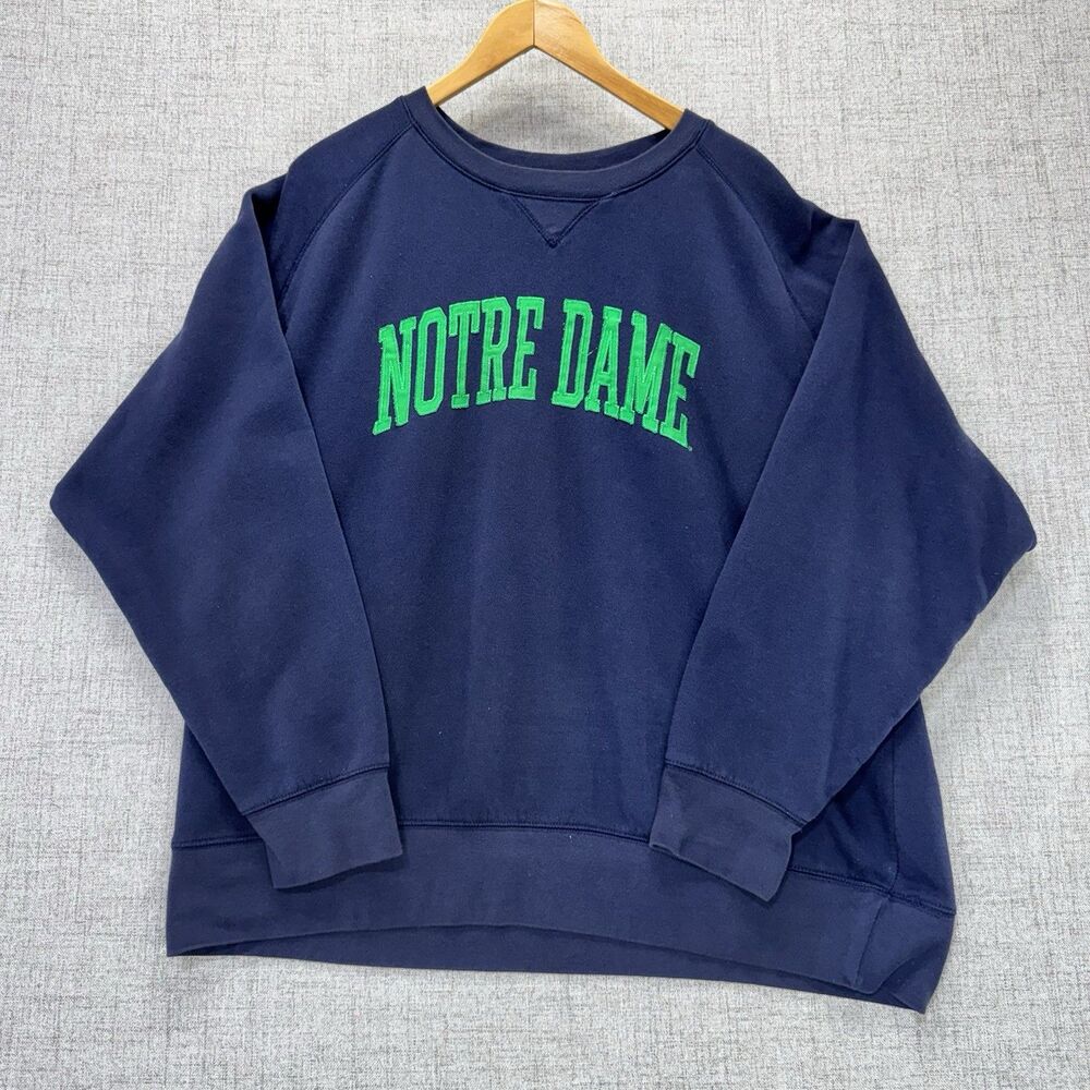 Vintage Notre Dame Fighting Irish Sweatshirt Men's XXL Embroidered Pullover